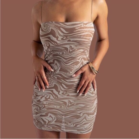 MESHKI Mia Mesh Mini Dress NEW with Tags Size Small - Picture 3 of 4